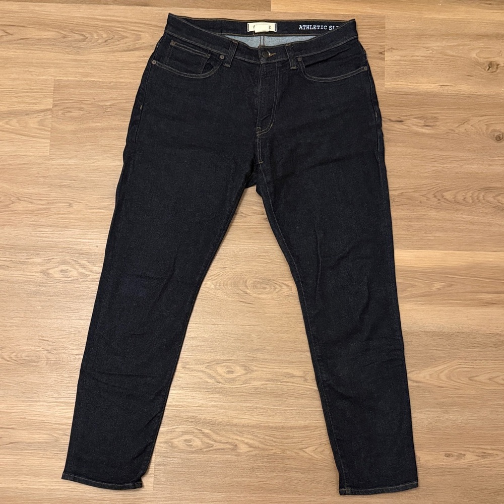 Madewell Men's Dark Blue Athletic Slim Tapered Jeans 34x32